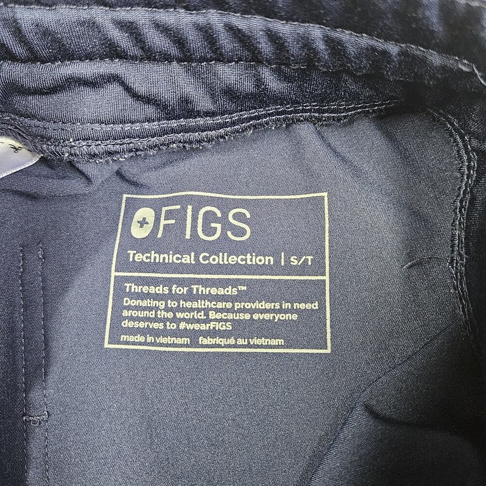 Figs Scrub Pants Women Small Tall Blue High Waist Zamora Jogger Pull On Pockets - Picture 4 of 14